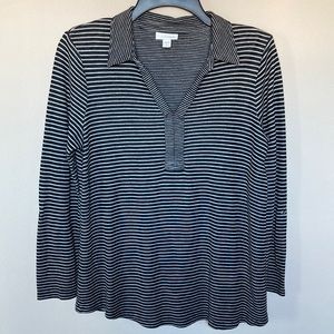 J. Jill Striped V-Neck Top
